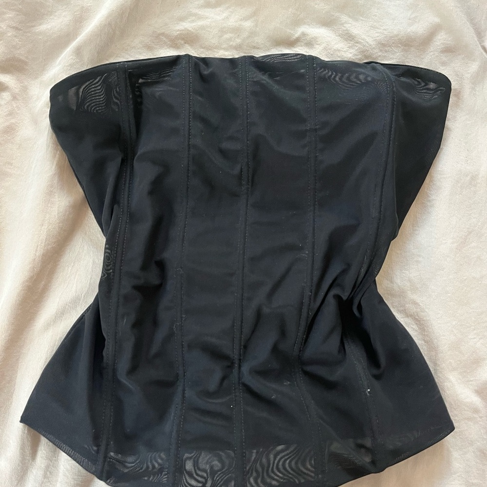 Black boned Strapless Corset Top